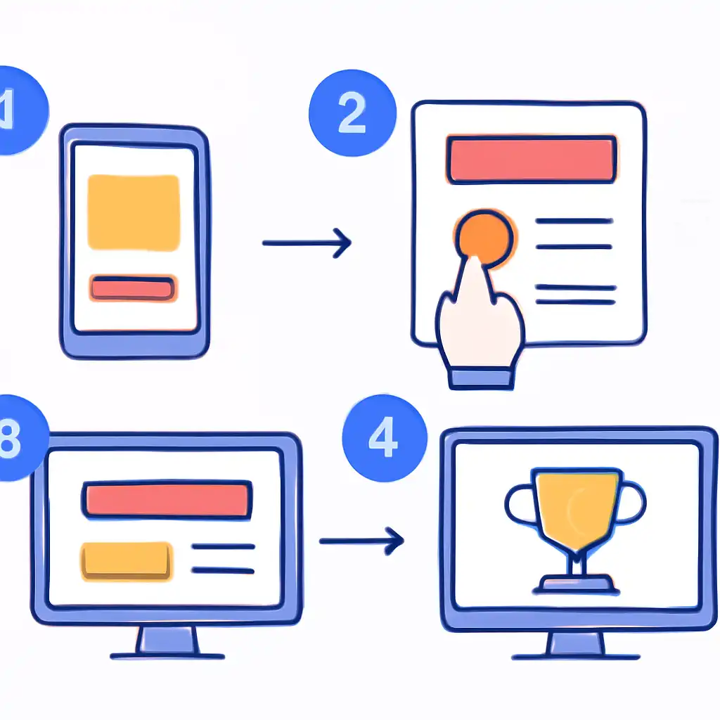 Annotated step diagram: your first session process with numbered callouts, Jalwa